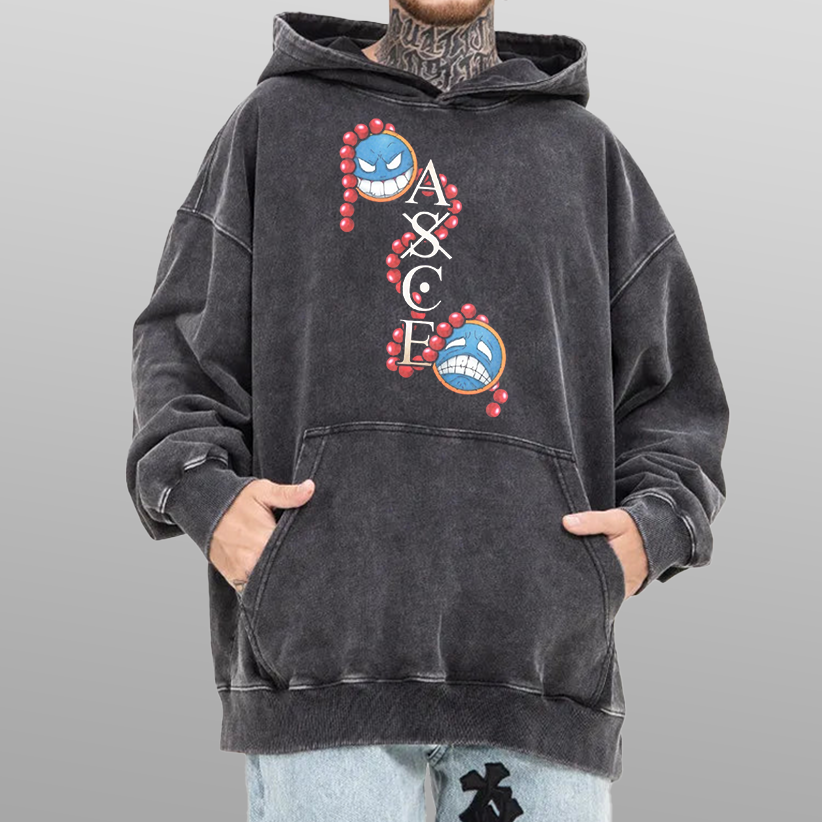 One Piece Ace Vintage Hoodie
