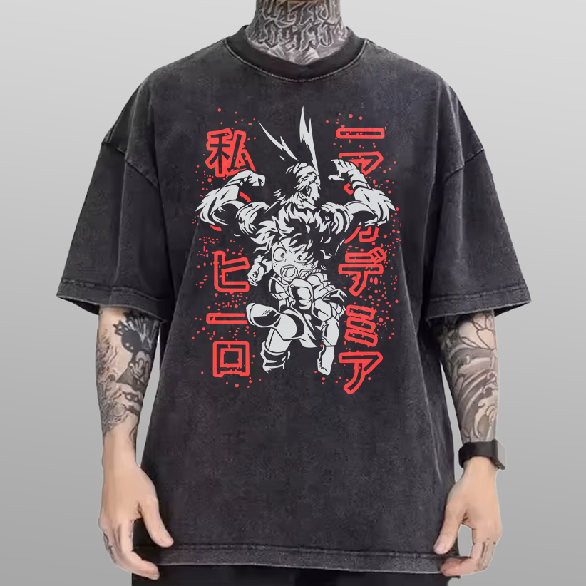 My Hero Academia Deku x Might Vintage Tee