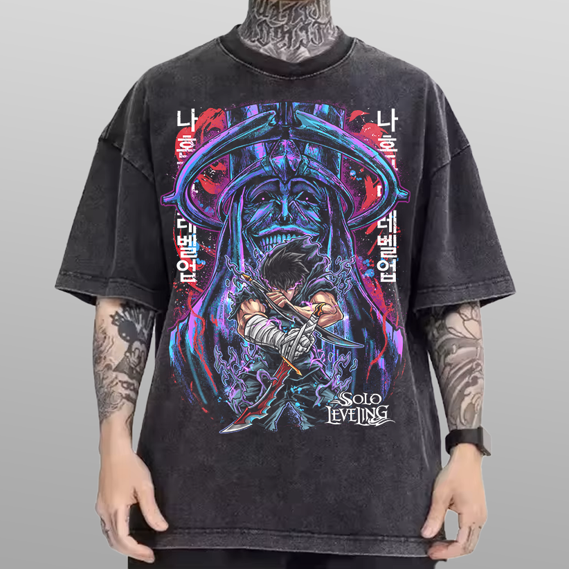 Solo Leveling Statue of God Vintage Tee