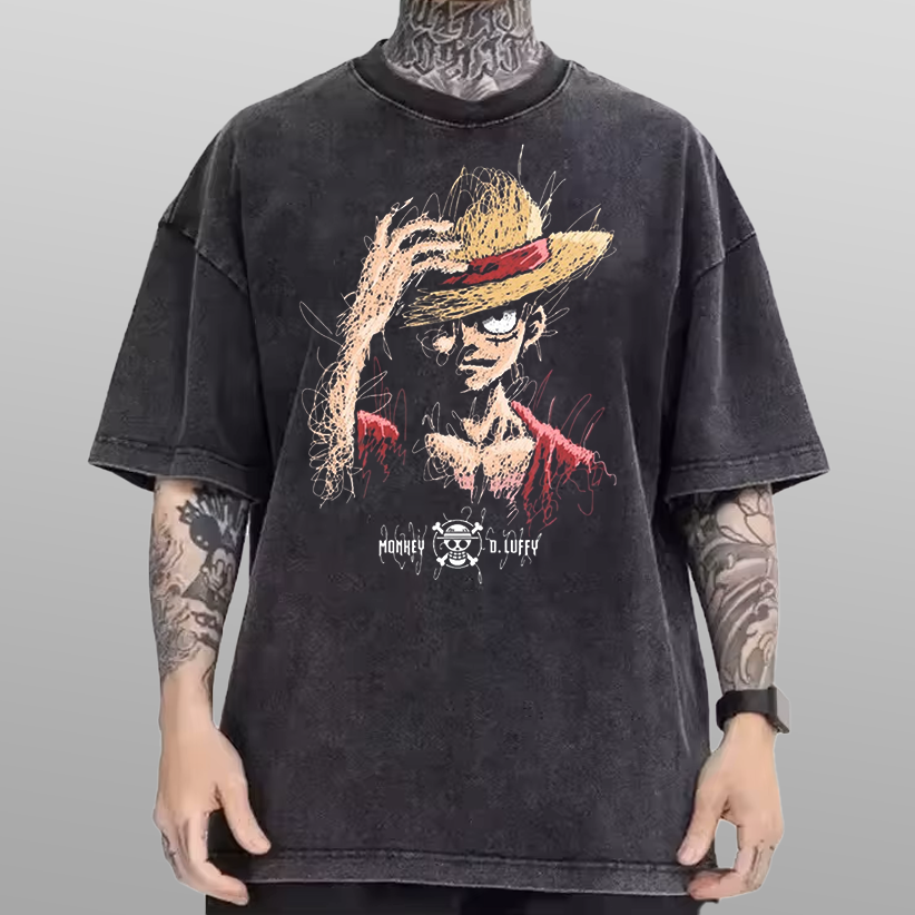 One Piece Straw Hat Vintage Tee