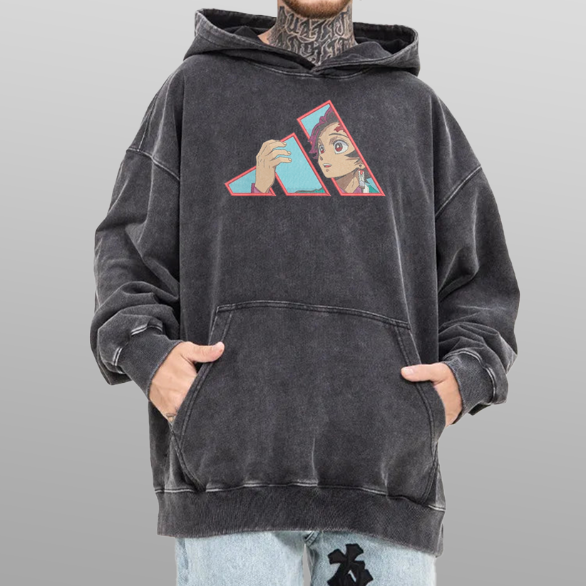 Demon Slayer Tanjiro x Adidas Vintage Hoodie